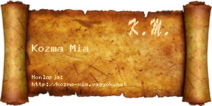 Kozma Mia névjegykártya